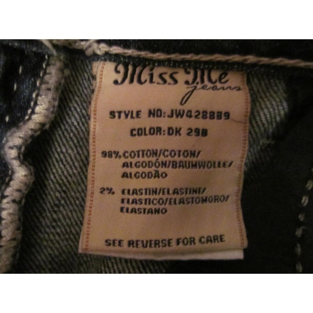 Miss Me Flap Pockets Swarovski Studded Boot Jeans View 6